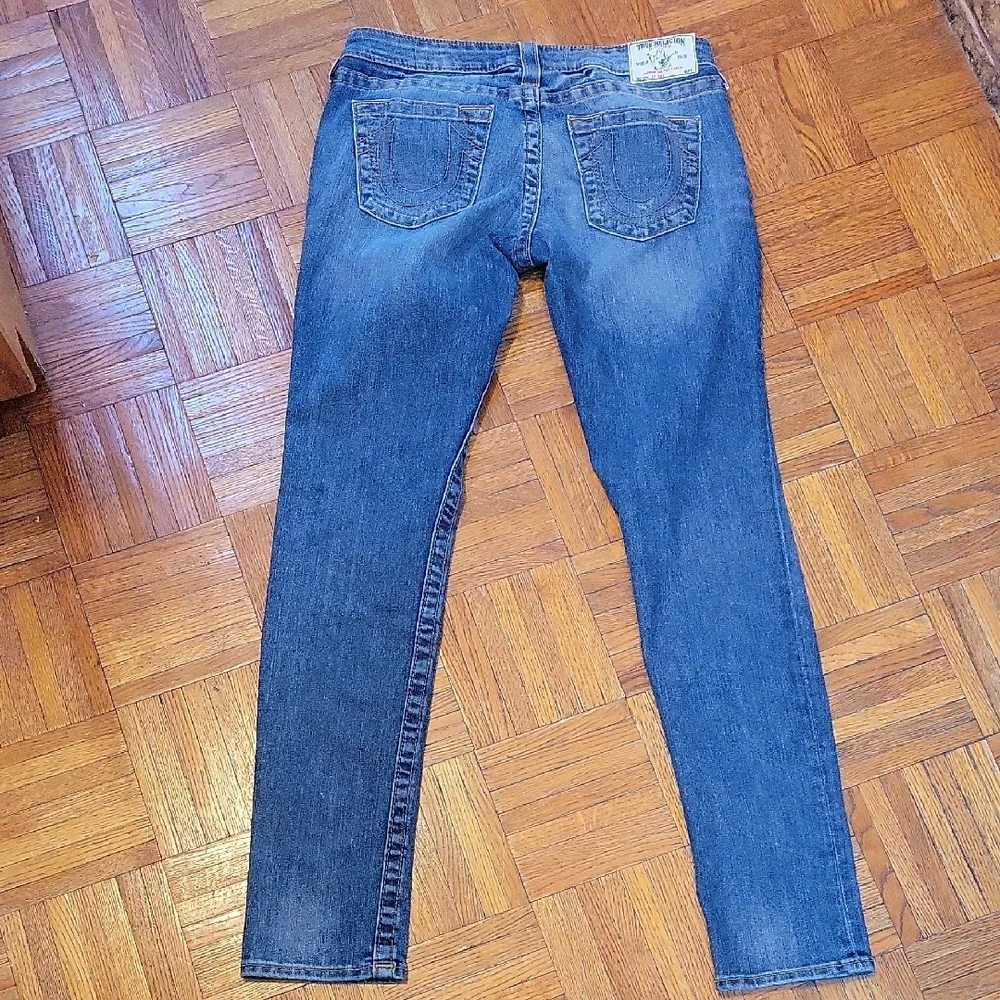 True Religion Women's Skinny Jeans in Dark Blue Wash Denim Jeans Size 30